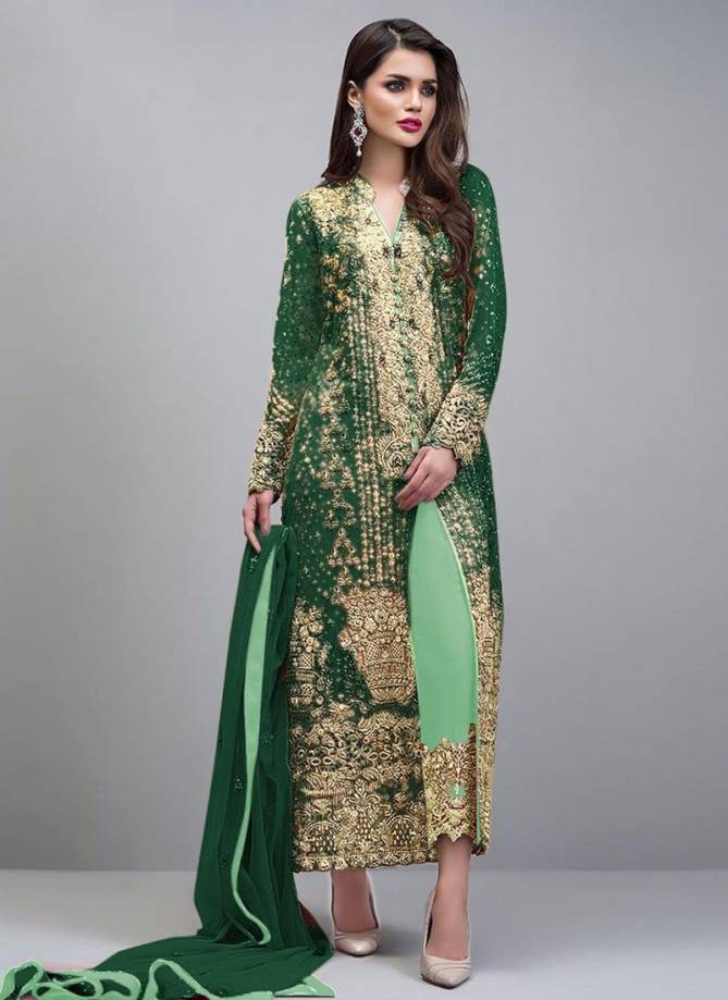 KHAYYIRA BLOCKBUSTER HIT Georgette Festive Wear Embroidery Work Pakistani Salwar Suit Collection
